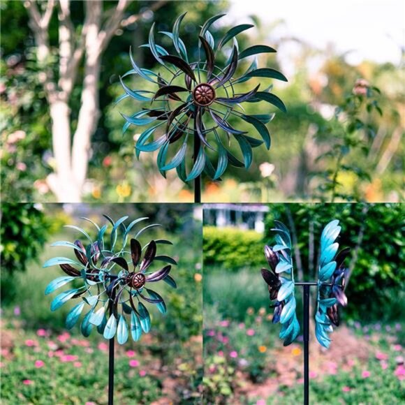 Stargarden Metal Wind Spinner,Two-Way Wind Sculptures,360 Degrees Kinetic Wind - Picture 4 of 7